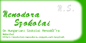 menodora szokolai business card